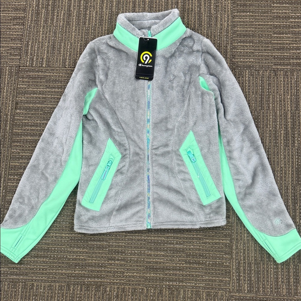 Champion Gray and Mint Fleece Jacket